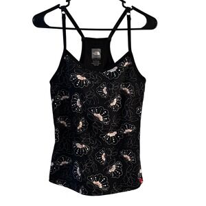 The North Face Womens VaporWick Racerback Tank Top Black White Floral Dot Small